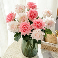 Roses artificielles en latex au toucher réel, respectueuses de l'environnement, style européen, prix d'usine, vente en gros, décoration de mariage