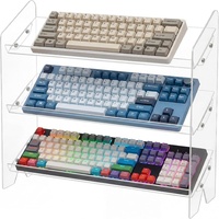 Support de clavier en acrylique transparent à 3 niveaux pour jeux mécaniques, support de rangement de bureau à niveaux, robuste, de qualité supérieure, pour la vente en gros