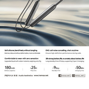 REMAX 사용자 정의 저렴한 스포츠 이어폰 넥밴드 헤드셋 스테레오 무선 BT 6.0 헤드폰 마이크 - Product Image 3