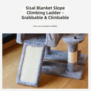 Grand arbre à chat multi-niveaux avec poteau à gratter en sisal pour les foyers multi-chats, vente en gros directe d'usine pour grossistes en animaux de compagnie - Product Image 4