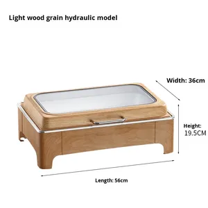 Estufa Buffet <span class=keywords><strong>de</strong></span> Acero Inoxidable para Hotel y Restaurante, Calentamiento Eléctrico, Aislada, Chapada en Oro, con Tapa Abatible Visual, Estufa para Desayuno - Product Image 1