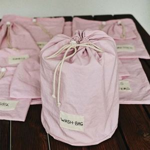 Wholesale 12oz Organic Cotton Storage Bag <b>Pouches</b> Pink Color Cotton Canvas <b>Drawstring</b> Dust Bag With Round Bottom - Product Image 1