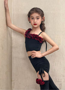 Camisole Tops Pants Modern <span class=keywords><strong>Salsa</strong></span> Ballroom Outfits pour filles - Product Image 6