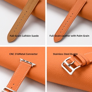 Kết cấu đầy đủ Hạt Da Dây đeo đồng hồ cho Apple xem thay thế vòng đeo tay với kim loại khóa có thể điều chỉnh sang trọng watchbands - Product Image 2