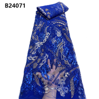 CHOCOO Nouveauté : Tissu en dentelle perlée de luxe avec broderie de perles africaines pour robe de soirée
