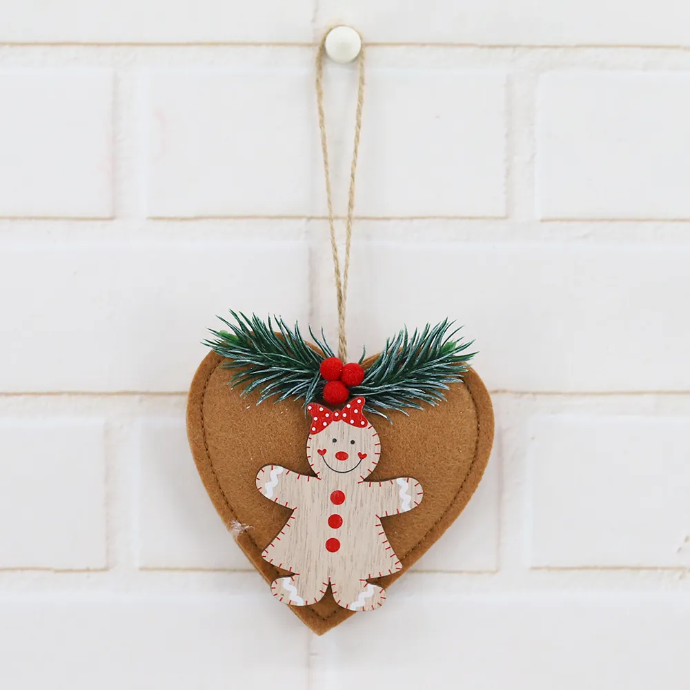 Nieuwjaar Kids Cadeau Opknoping Ornamenten Kerstvilt Peperkoek Man Kerstboom Hangers