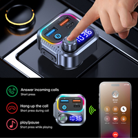 Émetteur FM portable pour voiture 5.3 avec double chargeur rapide USB PD30W, prise en charge AAC et MP3, entrée Type-C