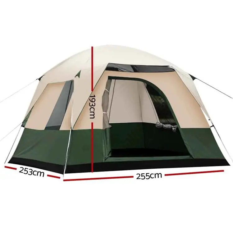 Fácil de configurar Camping senderismo material de poliéster a prueba de viento tiendas de alta calidad logotipo personalizado al aire libre de 3-4 personas