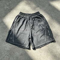 Shorts imprimés gris pour hommes, grande taille, avec taille élastique et poches, style décontracté, tissu tricoté respirant