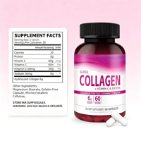 Complément alimentaire en capsules de collagène, biotine et vitamine C sans gluten, végétalien, OEM, pour la nutrition des cheveux, de la peau et des ongles