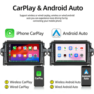 วิทยุติดรถยนต์ Qualcomm 9 นิ้ว พร้อม WiFi ในตัว บลูทูธ 4G รองรับ Carplay และ Android Auto พร้อม FM GPS DSP USB และกล้องมองหลัง - Product Image 4