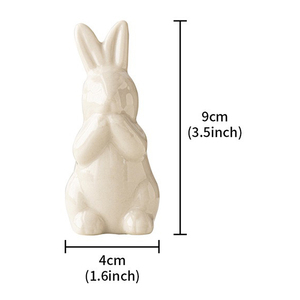 Decoración de cerámica <span class=keywords><strong>para</strong></span> el hogar, bonito adorno de conejo blanco de cerámica, figuritas de conejito de Pascua <span class=keywords><strong>para</strong></span> REGALOS FESTIVOS, estantería, Decoración de casa - Product Image 6