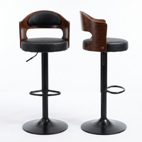 Tabourets de bar modernes en cuir PU personnalisables avec dossier en bois pour la maison – Vente en gros directe usine