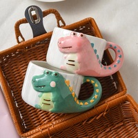 Offre Spéciale mignon petit Crocodile tasse tasse à eau en céramique tasse de dessin animé pour cadeau de fête