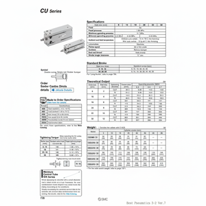 Pièces pneumatiques de CDU10-50D de cylindre de bâti libre de SMC Pneumatics - Product Image 1