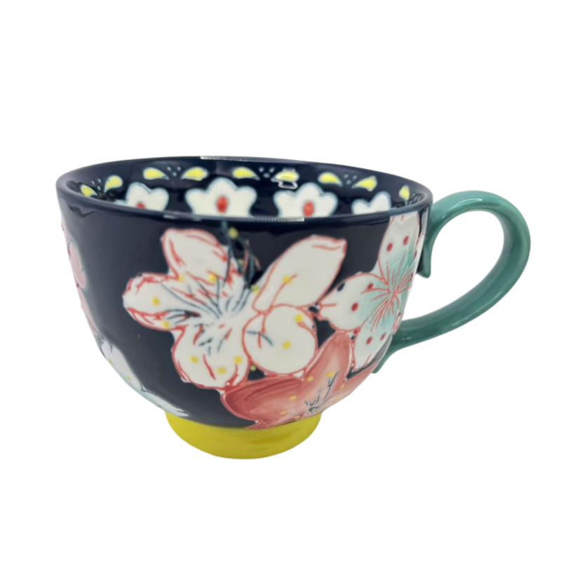 Fleur en relief noir 62