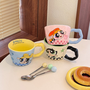 Taza de Cerámica de las Chicas Superpoderosas con Asa, Diseño de Dibujos Animados, para el Hogar u Oficina, Regalo Primavera 2025 - Product Image 4
