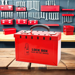 BOZZYS boîte de verrouillage de groupe Portable outil de verrouillage de sécurité Loto poignée pliable peut accueillir 12 <span class=keywords><strong>cadenas</strong></span> - Product Image 4