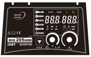 Nouvelle soudeuse multi-processus <span class=keywords><strong>MIG</strong></span> 165/185/205GDM 230V économique, compacte et efficace 5-en-1 avec pistolet à bobine, prête pour l'acier inoxydable - Product Image 2