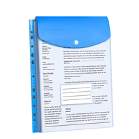 Enveloppes de documents A4 en plastique Transparent transparent nouveau Style dossiers PP verticaux fermeture à bouton sacs de fichiers pratiques pour le classement