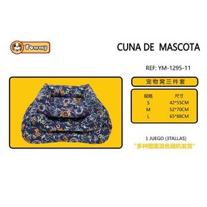 Set Letto per Animali Domestici in Tre Pezzi Imbottito in Cotone Modello YM1295 - Product Image 1