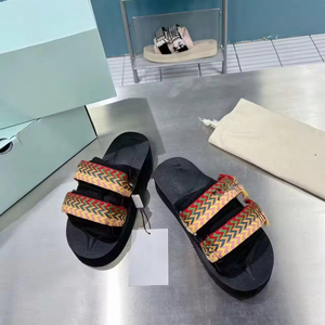Claquettes plates unisexes de haute qualité, design ouvert, chaussures souples antidérapantes, sandales de sport en EVA avec tige en tissu de coton, claquettes de plage - Product Image 1