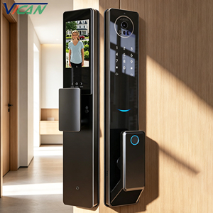 กลอนประตูอัจฉริยะแบบวิดีโออินเตอร์คอม 3 มิติ OEM พร้อมกล้อง WIFI และระบบสแกนลายนิ้วมือ เพื่อความปลอดภัย - Product Image 1