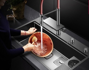 ชุดอ่างล้างจาน 11-in-1 พร้อมก๊อกน้ำร้อน/เย็น, อ่างในตัว และชุดระบายน้ำ - Product Image 2