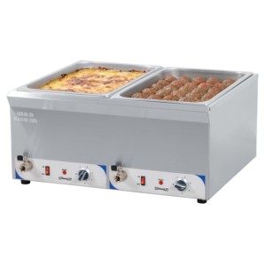 Bain-marie double GN 1/1 avec robinets de vidange de 200 mm – Double chaudière premium - Product Image 1