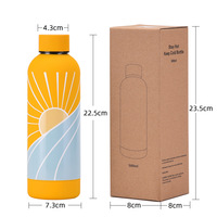 Termo de Acero Inoxidable de Boca Pequeña Estilo Americano Creativo, Botella de Agua al Vacío con Diseño de Dibujos Animados, Venta al por Mayor