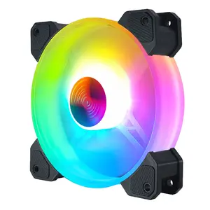 Jingyuhuan — ventilateur de châssis RGB, ventilateur de refroidissement de bureau, couleur magique, éclipse, silencieux, 12cm