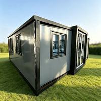 Maison conteneur moderne pliable à double aile de 20 et 40 pieds, cabine modulaire préfabriquée pour complexe touristique et bureau de chantier