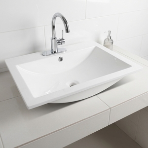 Lavabo DCT OA003 Personalizzato Moderno Resistente ai Graffi e all'Usura per Ospedali Famiglie Hotel Lavandino in Acrilico Bianco per Bagno - Product Image 5