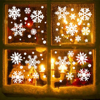 Pegatinas estáticas para ventanas con diseño de copo de nieve navideño para decoración navideña y de Año Nuevo, en dorado, plateado y blanco.