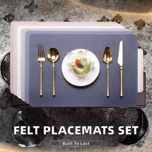 Napperons de table rectangulaires classiques en feutre 5 mm, sous-verres en tissu 100 % polyester, pochette de rangement incluse, couleur personnalisable - Product Image 2