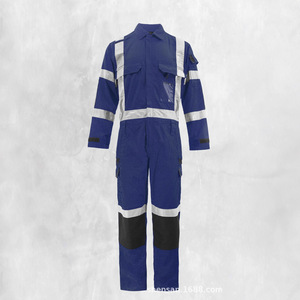 Combinaison de travail réfléchissante pour hommes, manches longues, 100% coton, pour atelier, réparation de machines, tenue de sécurité - Product Image 3