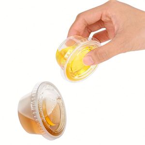 Pots à sauce jetables à paroi simple de 1,5 oz, 2 oz, 2,5 oz avec couvercle en PP/PET, certifiés HACCP pour la restauration et le stockage de condiments - Product Image 2