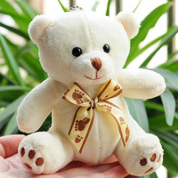 Porte-clés en peluche ours en peluche 3D de 4 pouces, mignon, doux, animal en peluche, charme, sac à dos, jouet pour machine à griffes