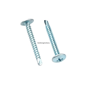 M3 Thread Size Galvanized Stainless Steel Self-Tapping <b>Screw</b> Large Flat Head Washer Driller's Tail Self-Drilling Plastic Nylon - Product Image 1