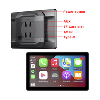 Écran tactile Incell 7 pouces, CarPlay sans fil, Android Auto, Mirror Link, caméra embarquée portable, 1 an, multimédia