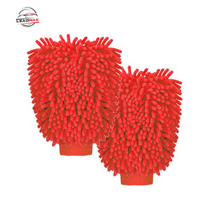 LEADMAX Gants en <span class=keywords><strong>microfibre</strong></span> bleue <span class=keywords><strong>de</strong></span> haute qualité 19*28CM, gants en chenille imperméables pour le <span class=keywords><strong>lavage</strong></span> <span class=keywords><strong>de</strong></span> voiture, <span class=keywords><strong>microfibre</strong></span> durable et résistante pour la voiture - Product Image 2