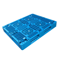 Palette en plastique à usage industriel, capacité de charge moyenne, 4 tonnes, simple face, palette euro, empilage à 4 voies, avec fond complet