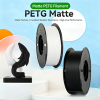 Filament d'impression 3D PETG mat, bobine de 1 kg, 1,75 mm, noir et blanc, résistant aux intempéries, consommable pour imprimante FDM
