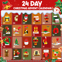 Ensemble de blocs de construction de Noël 24-en-1, 816 pièces, jouet de construction de maison de Noël, modèles DIY, kit de briques éducatif, cadeau de Noël