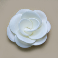 5.5cm tepi Panggang bunga Camellia korsase dekoratif sepatu DIY aksesori rambut kotak kemasan botol parfum tambahan pakaian
