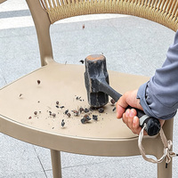 Chaise de salle à manger d'extérieur en rotin tressé avec structure en PVC, chaise d'appoint empilable pour jardin et balcon