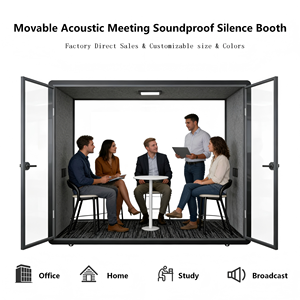 Cabina Acústica Moderna de Aluminio <span class=keywords><strong>para</strong></span> Reuniones, Cabina de Oficina Portátil Insonorizada, Cabina de Grabación <span class=keywords><strong>para</strong></span> Oficina, Hotel, Apartamento - Product Image 1
