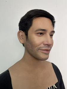 Masque en silicone réaliste avec cheveux, doux, élastique et confortable, <span class=keywords><strong>pour</strong></span> homme, idéal <span class=keywords><strong>pour</strong></span> le <span class=keywords><strong>maquillage</strong></span>, les accessoires de performance et les couvre-chefs. - Product Image 2