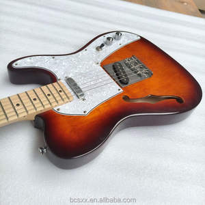 थोक कस्टम अच्छी गुणवत्ता मेपल रोसेवुड उंगलियों बोर्ड मेपल गर्दन जैज़ अर्ध खोखला सनबर्स्ट इलेक्ट्रिक गिटार - Product Image 3