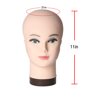 Tête de Mannequin de cosmétologie, femme chauve, entraînement pour la tête de <span class=keywords><strong>perruque</strong></span>, épingles t-pin, peau noire - Product Image 1